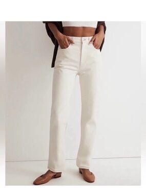 NWT Madewell Size 23 Cream Straight Leg Jeans